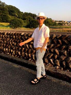 「SUNSHINE+CLOUD（サンシャインクラウド）のアイテム」を使った、しゅんすけさん（メンズ・174cm）の夏コーディネート