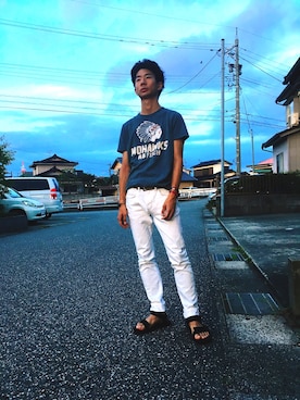 「DPSR（デニムピープルズリパブリック）のアイテム（パンツ）」を使った、しゅんすけさん（メンズ・174cm）の夏コーディネート