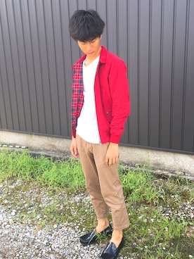 「アイテム（チノパンツ）」を使った、しゅんすけさん（メンズ・174cm・20代）の秋コーディネート