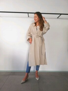 「アイテム（パンプス、グレー系）」を使った、みずきさん（レディース・168cm）の春コーディネート