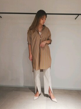 「アイテム（パンプス、グレー系）」を使った、みずきさん（レディース・168cm）の春コーディネート