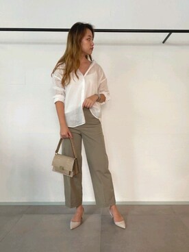 「アイテム（パンプス、グレー系）」を使った、みずきさん（レディース・168cm）の春コーディネート