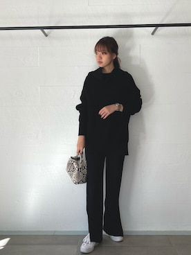 「Elleme（エレメ）のアイテム」を使った、みずきさん（レディース・168cm）の秋コーディネート