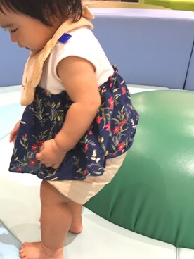 「petit main（プティマイン）のアイテム（チノパンツ）」を使った、hazuyuuさん（キッズ・60cm）の冬コーディネート