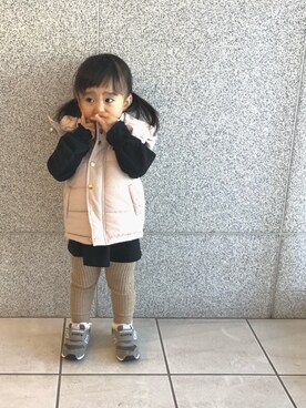 「2歳3ヶ月」｜「アイテム（ベスト）」を使った、hazuyuuさん（キッズ・80cm）の冬コーディネート