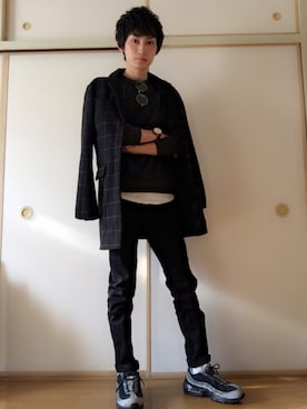 「アイテム（チェスターコート）」を使った、白王子ゆーや@Twitchさん（メンズ・175cm）の秋コーディネート