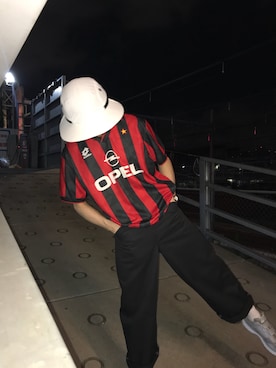 「サッカー」｜「アイテム（その他トップス）」を使った、GOMAFU【singer】さん（メンズ・175cm）の夏コーディネート