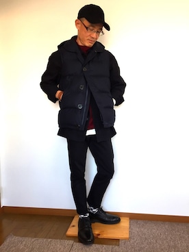 「フランネルシャツ」｜「アイテム（キャップ）」を使った、kojiさん（メンズ・167cm）の秋コーディネート
