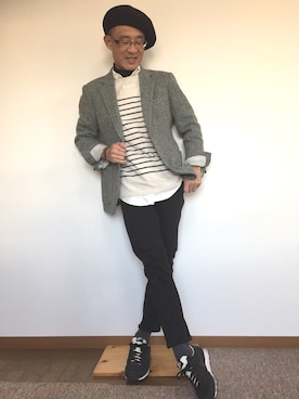 「URBAN RESEARCH（アーバンリサーチ）のアイテム（ハンチング/ベレー帽）」を使った、kojiさん（メンズ・167cm）の秋コーディネート