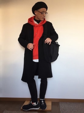 「URBAN RESEARCH（アーバンリサーチ）のアイテム（ハンチング/ベレー帽）」を使った、kojiさん（メンズ・167cm）の冬コーディネート