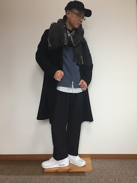 「Eddie Bauer（エディーバウアー）のアイテム（ニット/セーター）」を使った、kojiさん（メンズ・167cm）の冬コーディネート