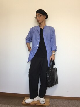 「SENSE OF PLACE by URBAN RESEARCH（センスオブプレイスバイアーバンリサーチ）のアイテム（ハンチング/ベレー帽）」を使った、kojiさん（メンズ・167cm）の夏コーディネート