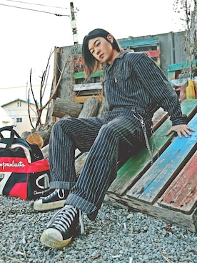 「Champion（チャンピオン）のアイテム（トートバッグ）」を使った、   bb_stgさん（メンズ・171cm）の冬コーディネート