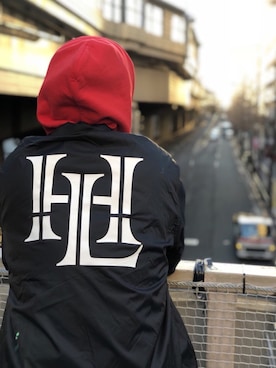 「レッド」｜「アイテム（その他アウター）」を使った、macoさん（メンズ・180cm）の冬コーディネート