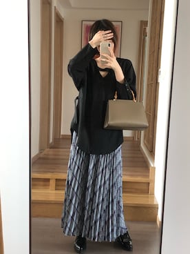 「日系极简」｜「アイテム（その他シューズ）」を使った、是阿金诶_(かな)さん（レディース・163cm）の秋コーディネート