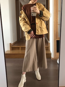 「theory luxe（セオリーリュクス）のアイテム」を使った、是阿金诶_(かな)さん（レディース・163cm）の秋コーディネート
