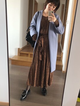 「NANO universe（ナノユニバース）のアイテム（ピーコート）」を使った、是阿金诶_(かな)さん（レディース・163cm）の秋コーディネート