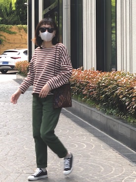 「squady（スカディー）のアイテム」を使った、是阿金诶_(かな)さん（レディース・162cm）の春コーディネート