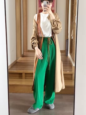「アイテム（シャツワンピース）」を使った、是阿金诶_(かな)さん（レディース・162cm）の春コーディネート