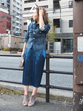 「piccin」｜「アイテム（デニムジャケット）」を使った、PICCINさん（レディース・154cm）の春コーディネート
