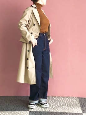 「piccin」｜「アイテム（トレンチコート）」を使った、PICCINさん（レディース・161cm）の冬コーディネート