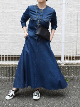 「piccin」｜「アイテム（デニムジャケット）」を使った、PICCINさん（レディース・161cm）の夏コーディネート