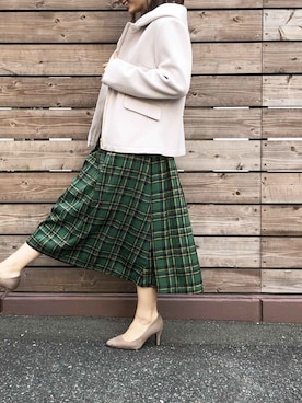 「piccin」｜「アイテム（その他アウター）」を使った、PICCINさん（レディース・158cm）の冬コーディネート