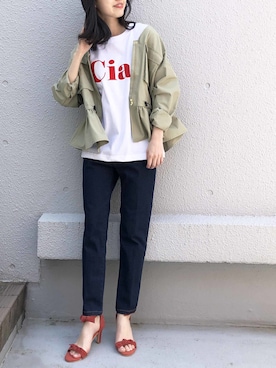 「piccin」｜「アイテム（ブルゾン）」を使った、PICCINさん（レディース・160cm）の春コーディネート
