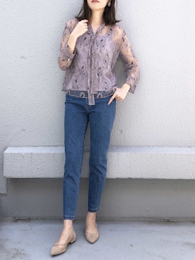 「kaene（カエン）のアイテム（シャツ/ブラウス）」を使った、PICCINさん（レディース・167cm）の春コーディネート
