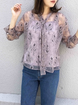 「kaene（カエン）のアイテム（シャツ/ブラウス）」を使った、PICCINさん（レディース・167cm）の春コーディネート