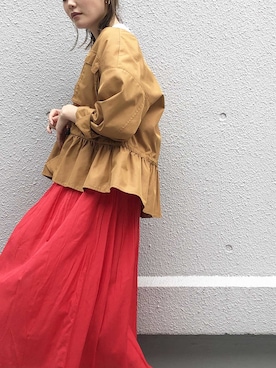 「ぺプラムトップス」｜「アイテム（ブルゾン）」を使った、PICCINさん（レディース・167cm）の夏コーディネート