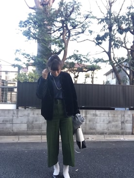 「もけもけ」｜「アイテム（アクセサリー）」を使った、Mioさん（レディース・168cm）の冬コーディネート