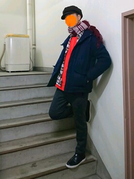 「RAGEBLUE（レイジブルー）のアイテム（スリッポン）」を使った、sakai072さん（メンズ・181cm）の冬コーディネート