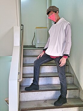 「RAGEBLUE（レイジブルー）のアイテム（キャスケット）」を使った、sakai072さん（メンズ・181cm）の春コーディネート