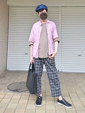 「RAGEBLUE（レイジブルー）のアイテム（ハンチング/ベレー帽）」を使った、sakai072さん（メンズ・182cm）の夏コーディネート