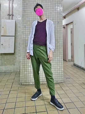 「RAGEBLUE（レイジブルー）のアイテム（スリッポン）」を使った、sakai072さん（メンズ・182cm）の夏コーディネート
