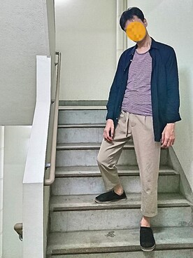 「RAGEBLUE（レイジブルー）のアイテム（スリッポン）」を使った、sakai072さん（メンズ・182cm）の夏コーディネート