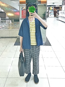 「RAGEBLUE（レイジブルー）のアイテム（スリッポン）」を使った、sakai072さん（メンズ・182cm）の夏コーディネート