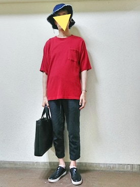 「RAGEBLUE（レイジブルー）のアイテム（スリッポン）」を使った、sakai072さん（メンズ・182cm）の夏コーディネート