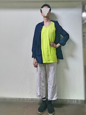 「RAGEBLUE（レイジブルー）のアイテム（スリッポン）」を使った、sakai072さん（メンズ・182cm）の夏コーディネート
