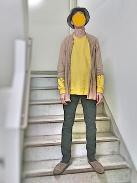 「RAGEBLUE（レイジブルー）の綿麻マウンテンHAT/566541（ハット）」を使った、sakai072さん（メンズ・182cm）の秋コーディネート