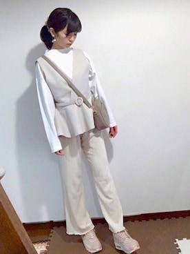 「アイテム（ベスト、シルバー系）」を使った、kuroさん（レディース・157cm）の春コーディネート