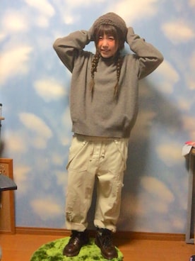 「カオリノモリ」｜「アイテム（サロペット/オーバーオール）」を使った、moonちゃん。さん（レディース・154cm）の冬コーディネート