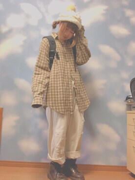 「カオリノモリ」｜「アイテム（サロペット/オーバーオール）」を使った、moonちゃん。さん（レディース・154cm）の秋コーディネート