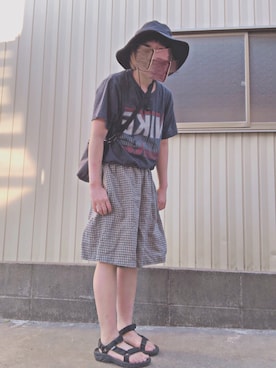 「L.H.P（エルエイチピー）のアイテム（サンダル）」を使った、moonちゃん。さん（レディース・154cm）の夏コーディネート