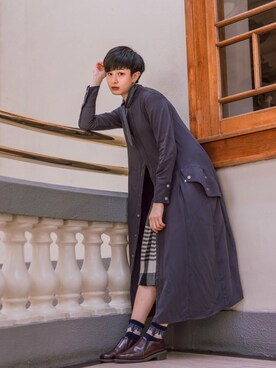 「initial（イニシャル）のアイテム（ノーカラージャケット）」を使った、森 | Sammi Makさん（レディース・165cm）の春コーディネート