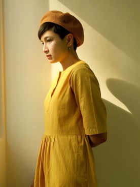 「日常」｜「アイテム（ハンチング/ベレー帽）」を使った、森 | Sammi Makさん（レディース・165cm）の夏コーディネート