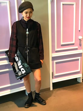 「DIESEL（ディーゼル）のアイテム（サロペット/オーバーオール）」を使った、nabeさん（レディース・170cm）の夏コーディネート