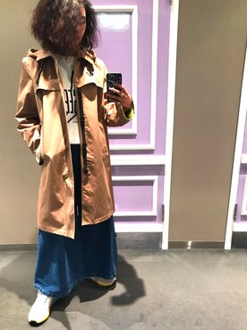「ディーゼル」｜「アイテム（チェスターコート）」を使った、nabeさん（レディース・170cm）の冬コーディネート
