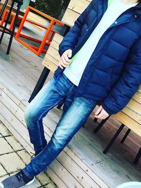 「Abercrombie&Fitch（アバークロンビーアンドフィッチ）のアイテム（ダウンジャケット/コート）」を使った、Riku.Hさん（メンズ・177cm）の冬コーディネート